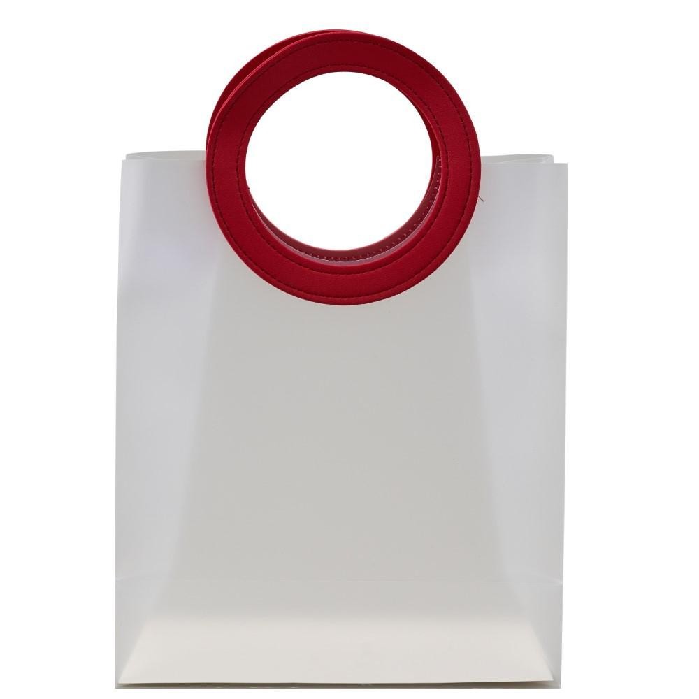 BORSETTA GR C MANICO TONDO ROSSO H27X23X11